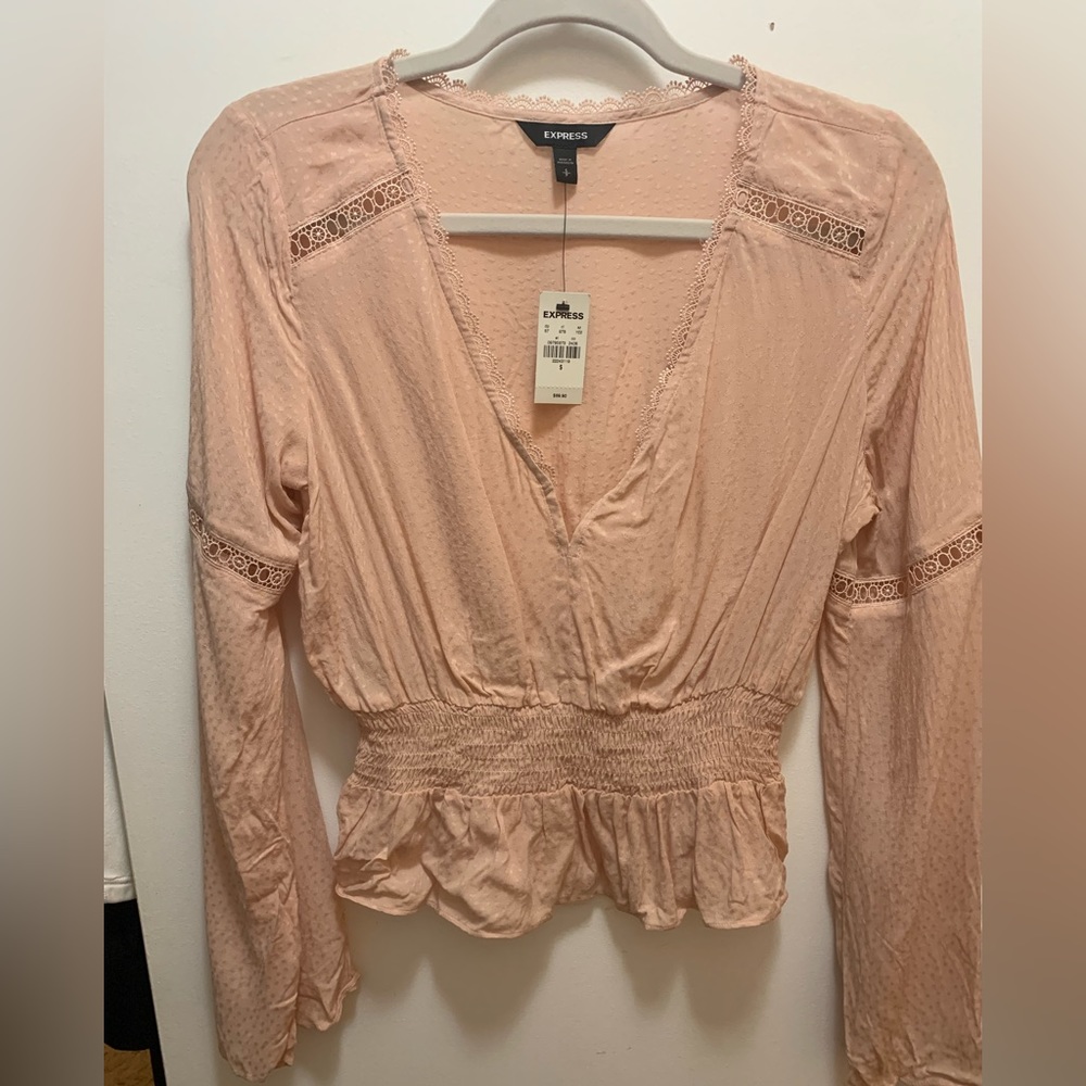 Pretty in “peach” perfect for beach! long sleeve light weight boho top